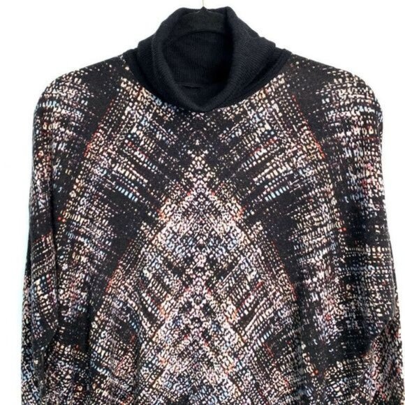 Karen Millen Size M Wool Plaid Turtleneck Sweater Lightweight - Picture 5 of 6